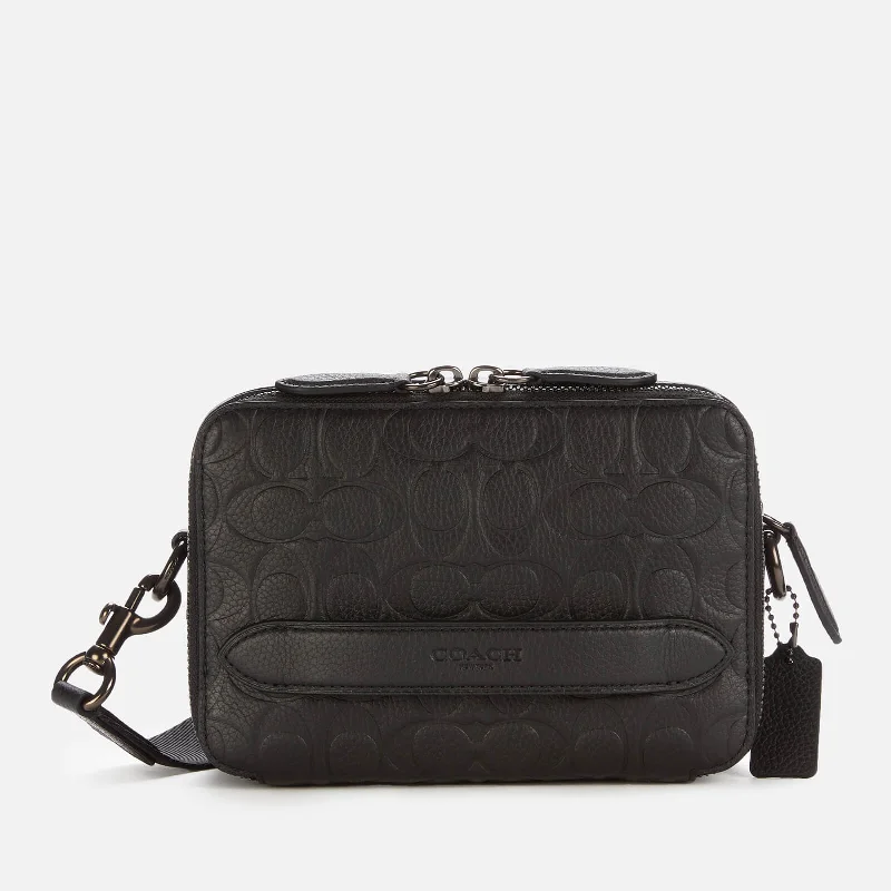 Coach Dempsey bags with a crystal - embellished C - logo for added luxuryMen's Charter Signature Leather Crossbody Bag - Black