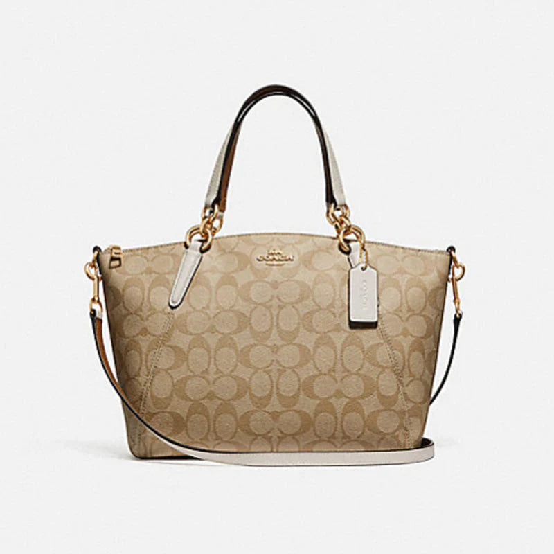 Coach bags with a detachable mobile phone holder for on - the - go useCoach Kelsey Satchel In Signature Canvas Bag