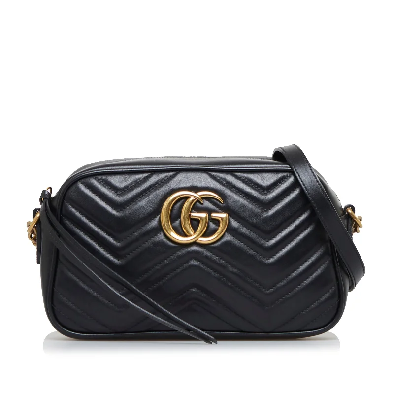 Gucci crossbody bags for women with adjustable leather strapsGucci GG Marmont Small Black Matelassé