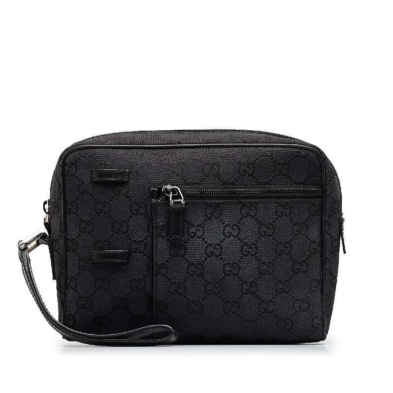 Gucci handbags for women with a back - zip pocketGucci Clutch Black GG Canvas