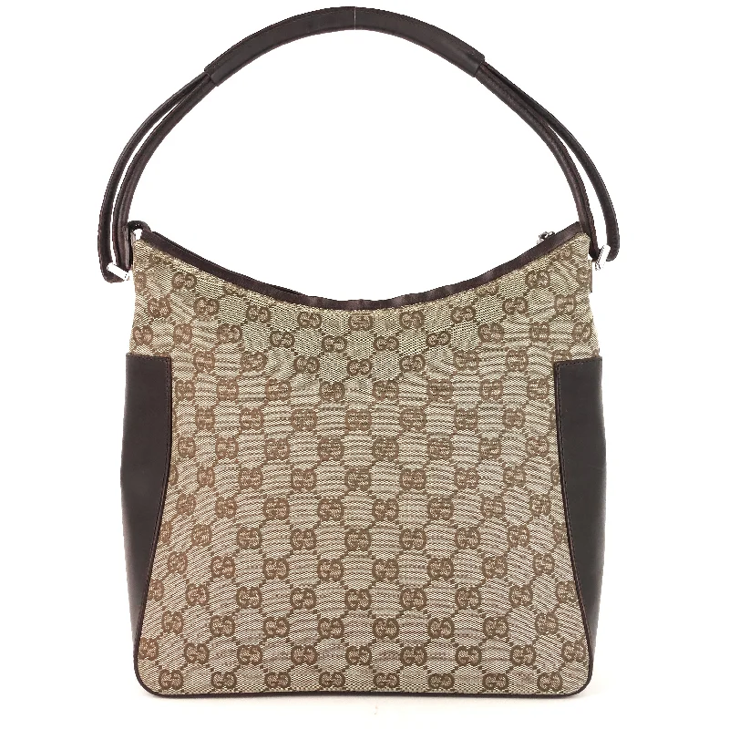 Gucci handbags for women with a patent - leather finishGG Canvas and Leather Shoulder Bag