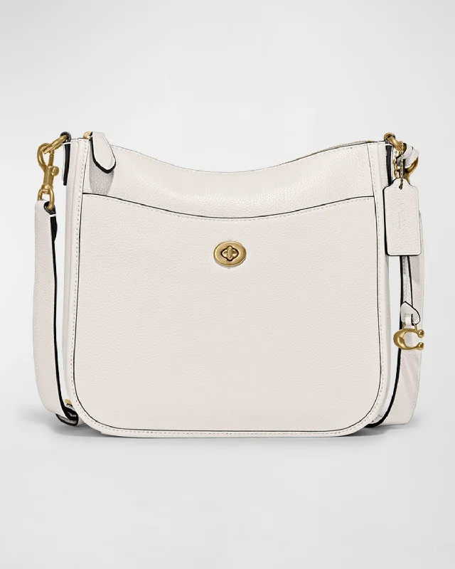 Ladies Coach shoulder bags with a magnetic - closure flap for easy accessPolished Pebble Leather Crossbody Bag