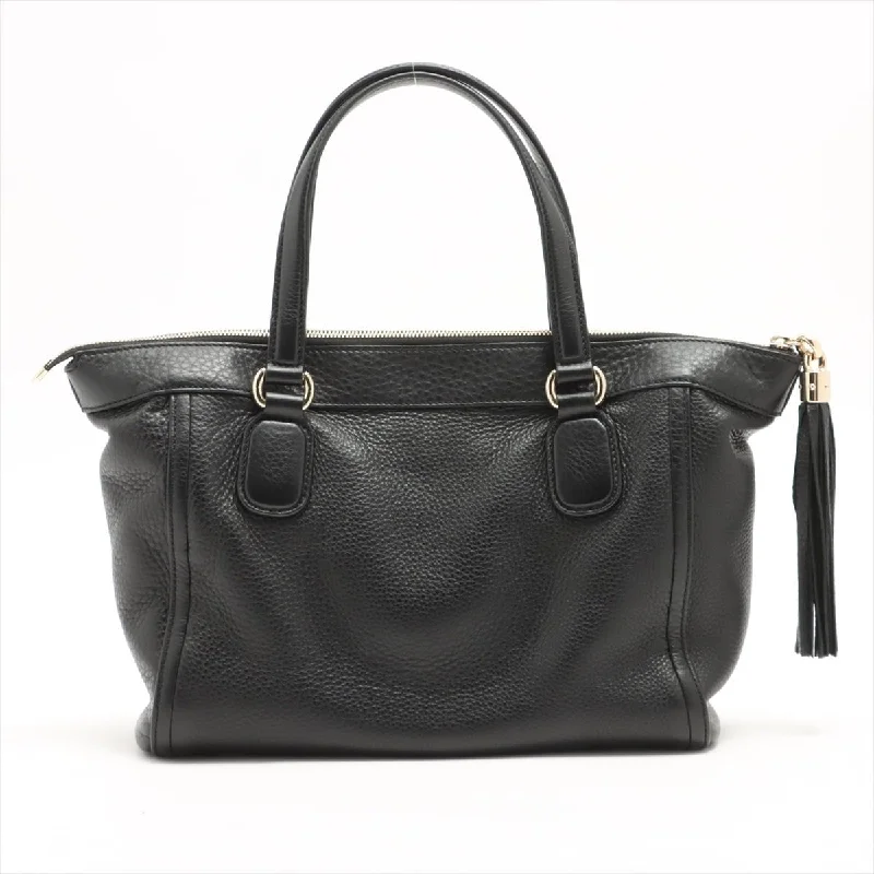 Women Gucci backpacks with a luxurious leather finishGucci Soho Working Black Leather Tote