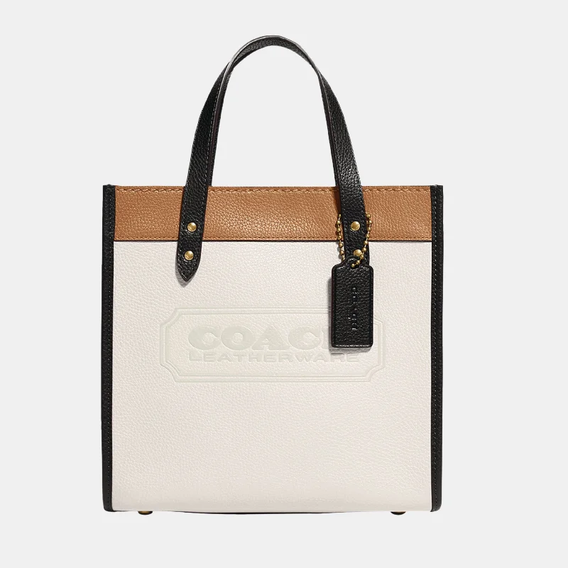 Coach backpacks with a padded laptop sleeve for travel and workCoach Colour-Block Leather Field Tote Bag