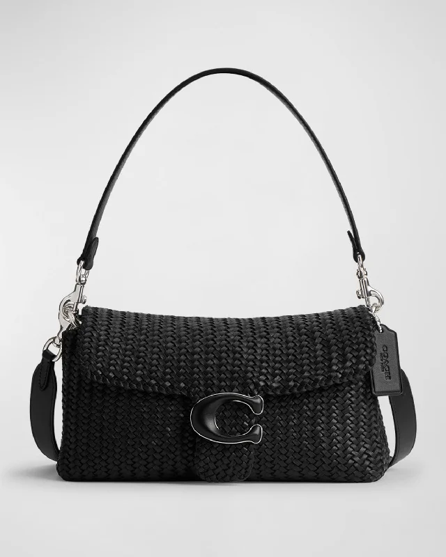 Coach bags with a front - flap pocket and a turnlock for a classic aestheticTabby Woven Leather Shoulder Bag