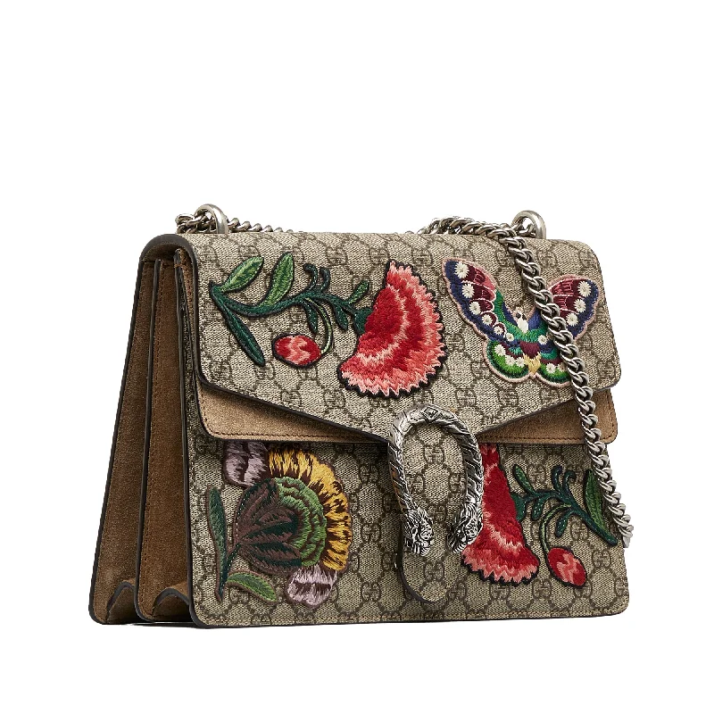 Gucci tote bags for women with a double - handle designGucci GG Supreme Dionysus Embroidered Canvas