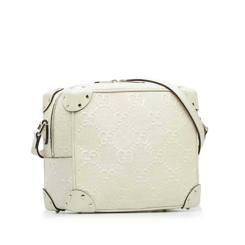 Women Gucci bags with a zip - around closure for securityGUCCI GG Embossed Perforated Square Bag