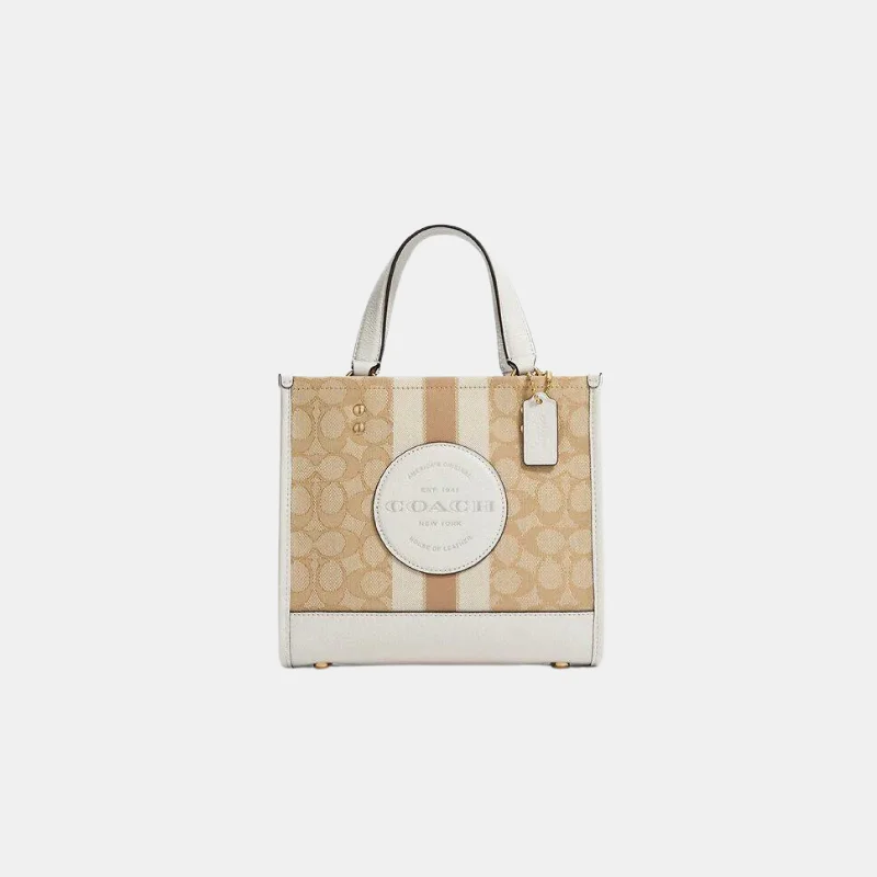 Coach Dempsey bags with a leather - wrapped drawstring for a luxurious feelCoach Dempsey Tote 22 In Signature Jacquard With Coach Patch And Stripe