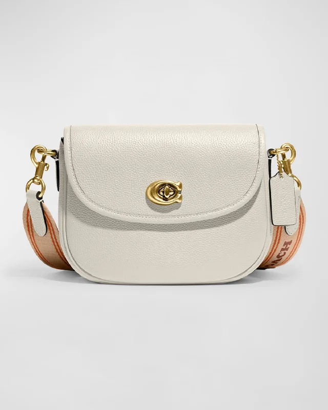 Coach handbags with a beaded trim for a glamorous and elegant lookWillow Polished Leather Saddle Crossbody Bag