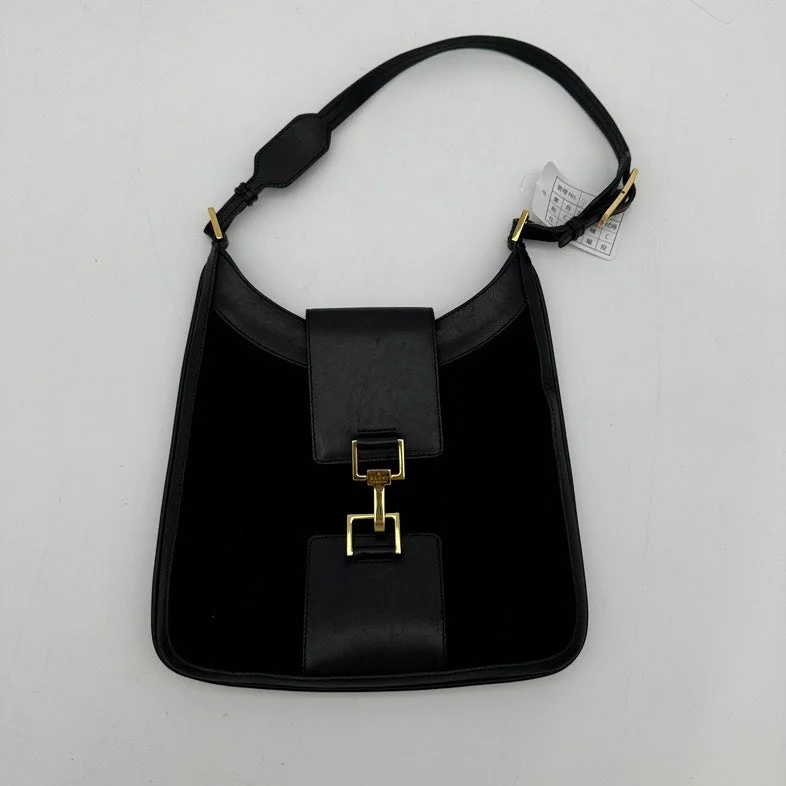 Gucci backpacks for women with a hidden back pocketGucci Black Leather Shoulder Bag Medium