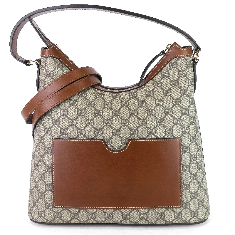 Ladies Gucci handbags with a detachable coin purse insideLinea A GG Supreme Canvas Hobo Bag