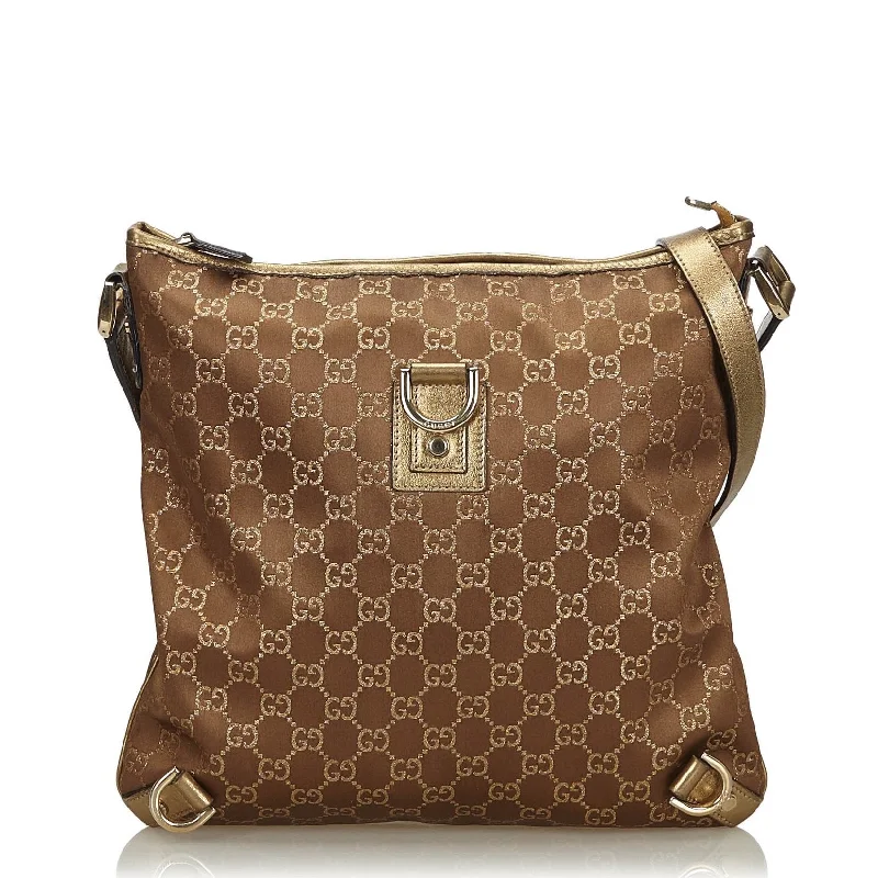 Women Gucci crossbody bags with a printed floral patternAbbey Monogram Nylon Crossbody Bag