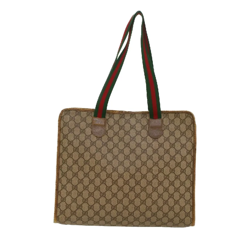 Gucci handbags for women with a beaded trimGUCCI GG Canvas Web Sherry Line Tote Bag Beige Red Green 89.02.997  ep1045