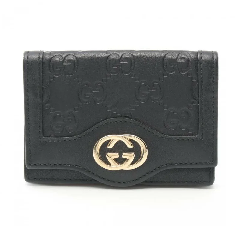 Gucci backpacks for women with a hidden back pocketGucci Black Leather Sima Name Card Holder Wallet