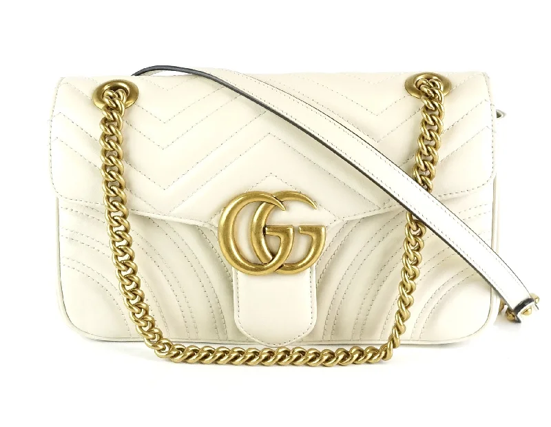 Gucci handbags for women with a patent - leather finishMarmont Matelasse Chevron Leather Small Bag