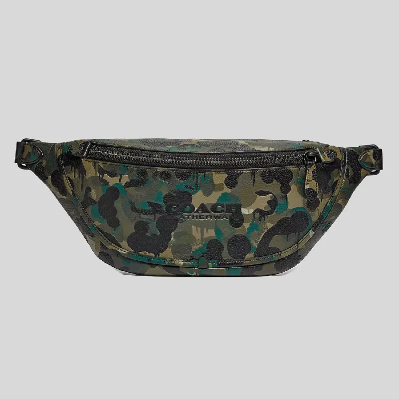 Ladies Coach Tabby bags with a textured leather surface for a more tactile lookCOACH League Belt Bag With Camo Print Matte Black/Green/Blue C5289