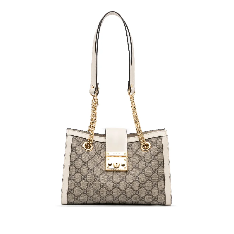 Women Gucci tote bags in GG Supreme canvas for a branded feelGucci Padlock Small GG Supreme Canvas