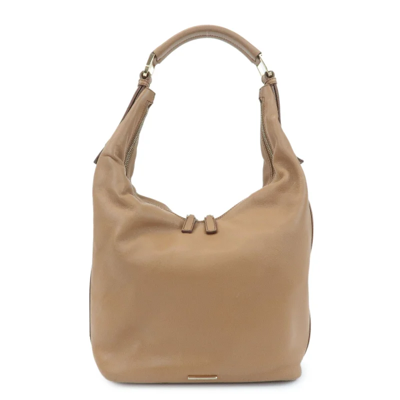 Ladies Gucci shoulder bags with a wide - width strapGUCCI Leather One Shoulder Bag Beige 001.4288