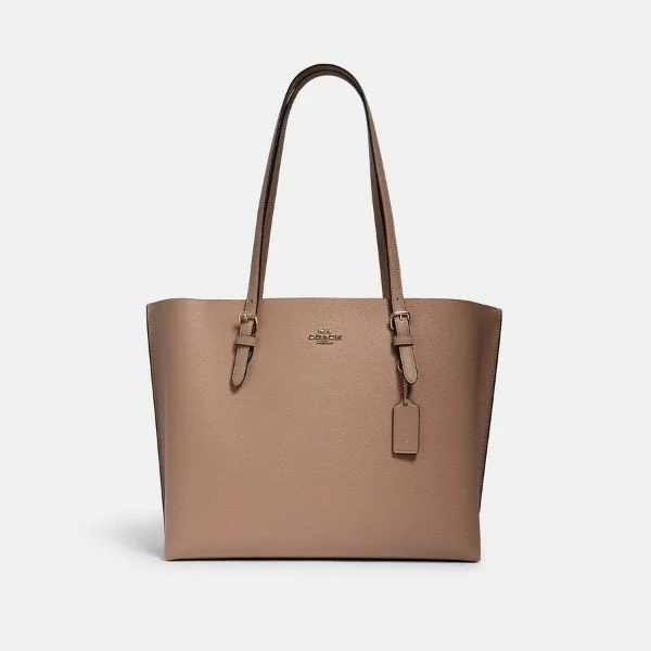 Coach tote bags with a double - handle and shoulder - strap option for easy useCoach Mollie Tote Taupe Oxblood