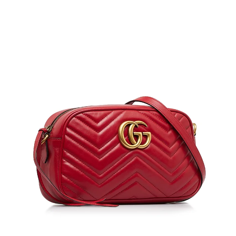 Women Gucci crossbody bags with a printed floral patternGucci GG Marmont Red Matelassé Leather