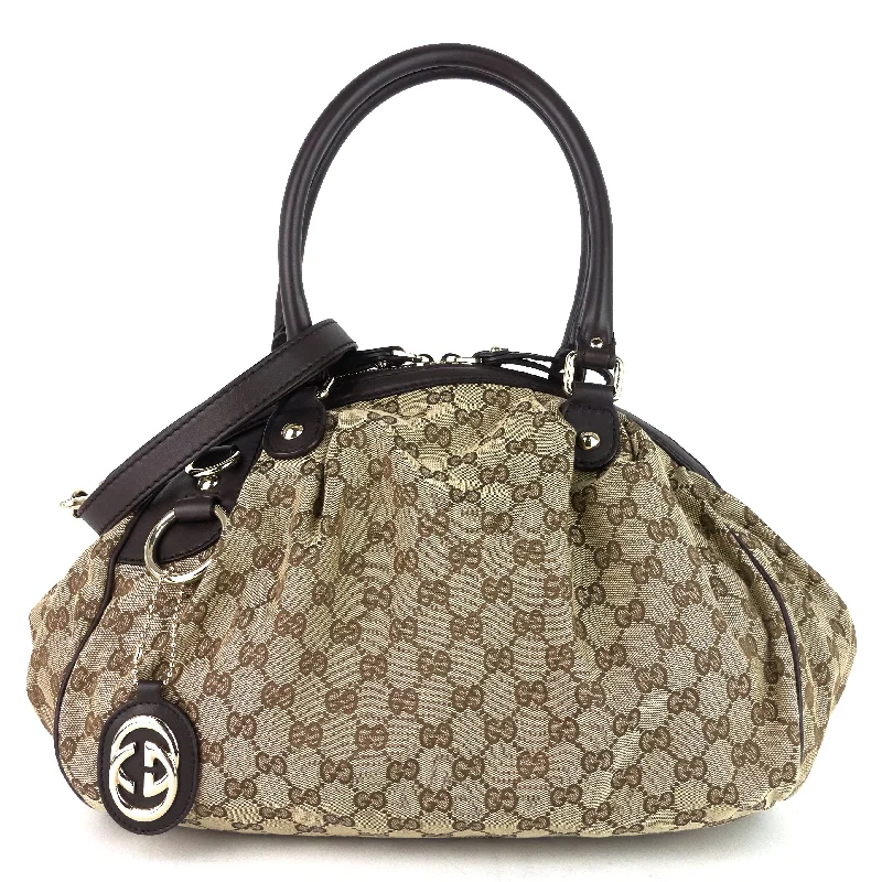 Gucci tote bags for women with a printed Gucci logoSukey Monogram Canvas Boston Bag