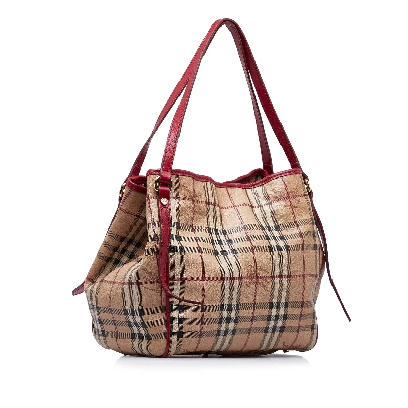 Burberry Bags with Adjustable Handles for Different Carrying WaysBeige Burberry Haymarket Check Canterbury Tote Bag