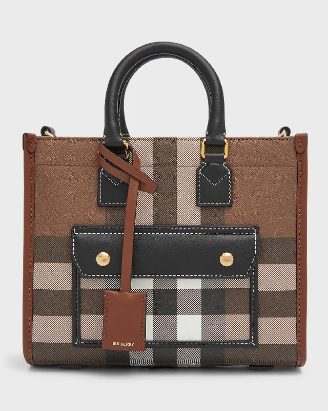 Ergonomic Burberry Laptop Bags for ComfortFreya Check Leather Tote Bag