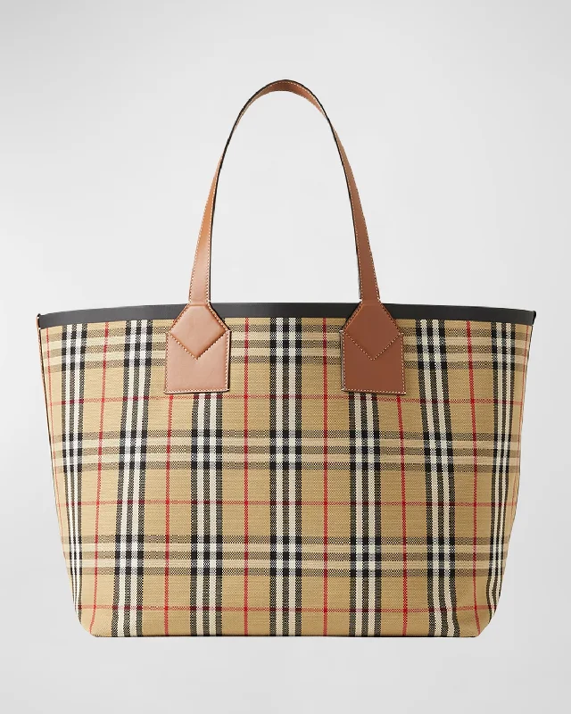 Sustainable and Ethical Burberry Bags for Conscious ConsumersHeritage Large Check Canvas Tote Bag