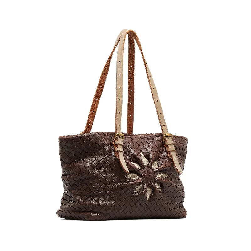 Bottega Veneta bags for sailing tripsBrown Bottega Veneta Intrecciato Marquise Flower Tote