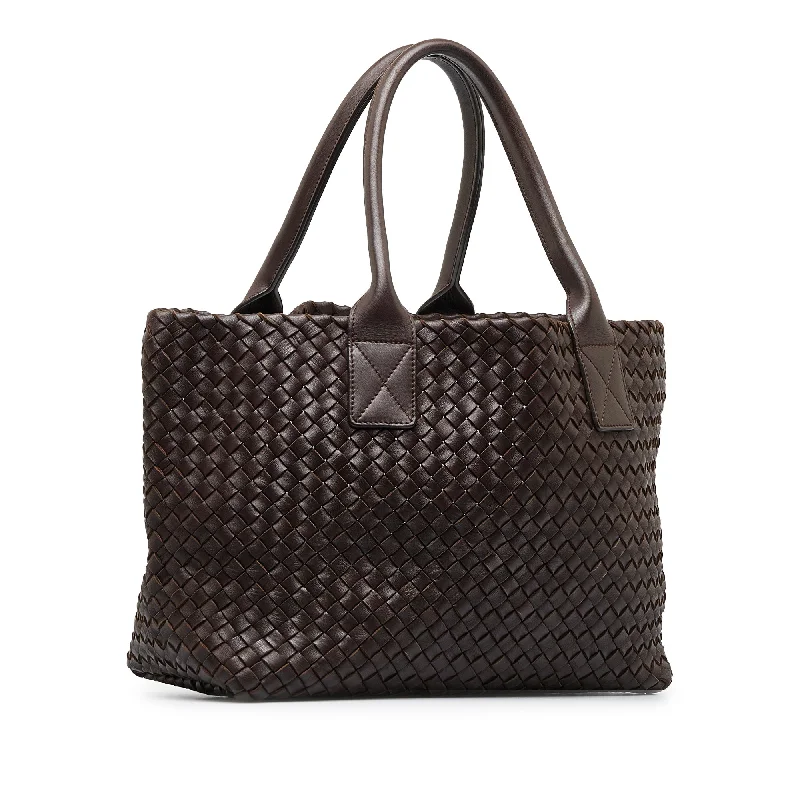 Bottega Veneta bags with checkered patternsBrown Bottega Veneta Intrecciato Cabat Tote Bag