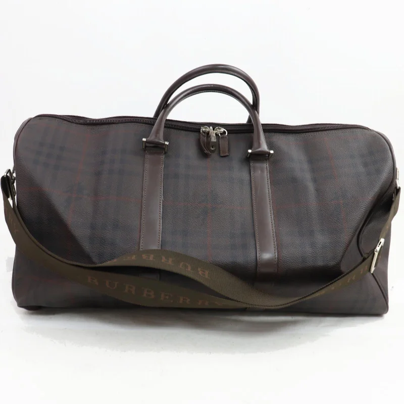 Burberry Bags with Antique - Style HardwareBrand Inspired Burberry London Boston Bag Dark Brown PVC (SHC7-10900)