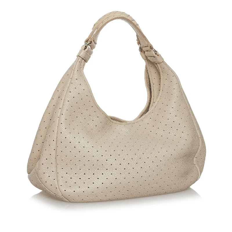 Bottega Veneta bags with checkered patternsBottega Veneta Perforated Leather Shoulder Bag (SHG-31236)