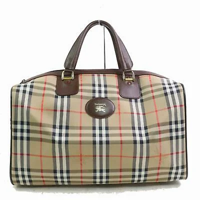 Two - Tone Burberry Bags for a Modern AestheticBrand Inspired Burberry Boston Bag Brown Canvas