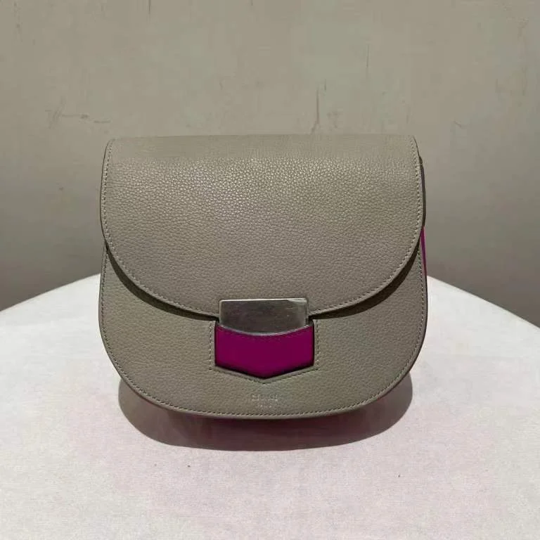 Ergonomic Celine Laptop Bags for Digital NomadsCELINE Trotteur Leather Crossbody Bag Grey & Pink