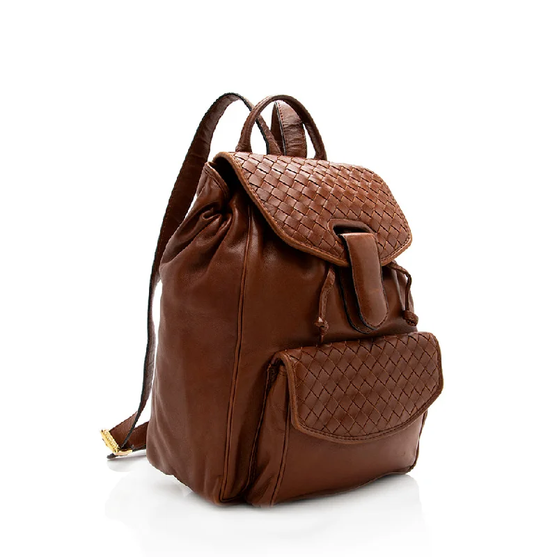 Bottega Veneta bags with leather - embossed designsBottega Veneta Vintage Intrecciato Nappa Backpack (SHF-18566)