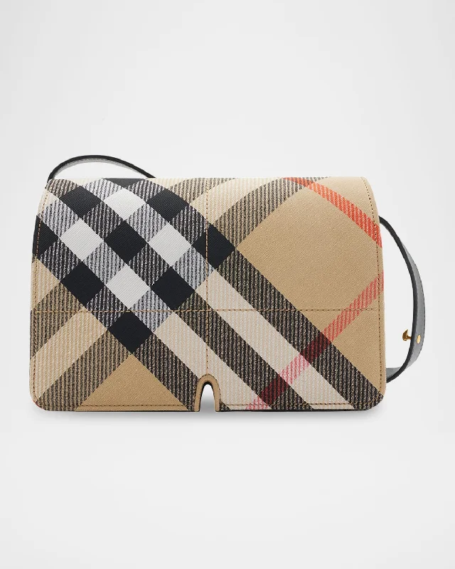 Burberry Bags with Antique - Style HardwareSnip Check Jacquard-Woven Shoulder Bag