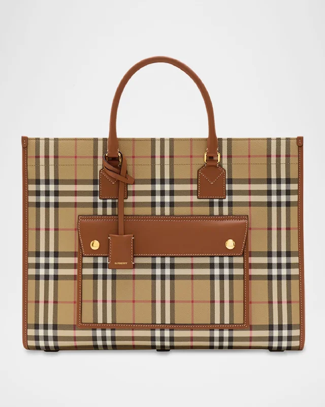 Compact and Portable Burberry Waist BagsFreya Check Tote Bag