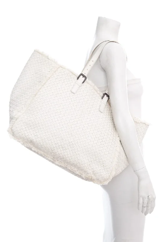 Bottega Veneta bags for painting classesBottega Veneta Large Fringe Off White Woven Tote