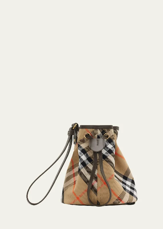 Quilted Burberry Bags for a Luxurious FeelCheck Drawstring Pouch Bag