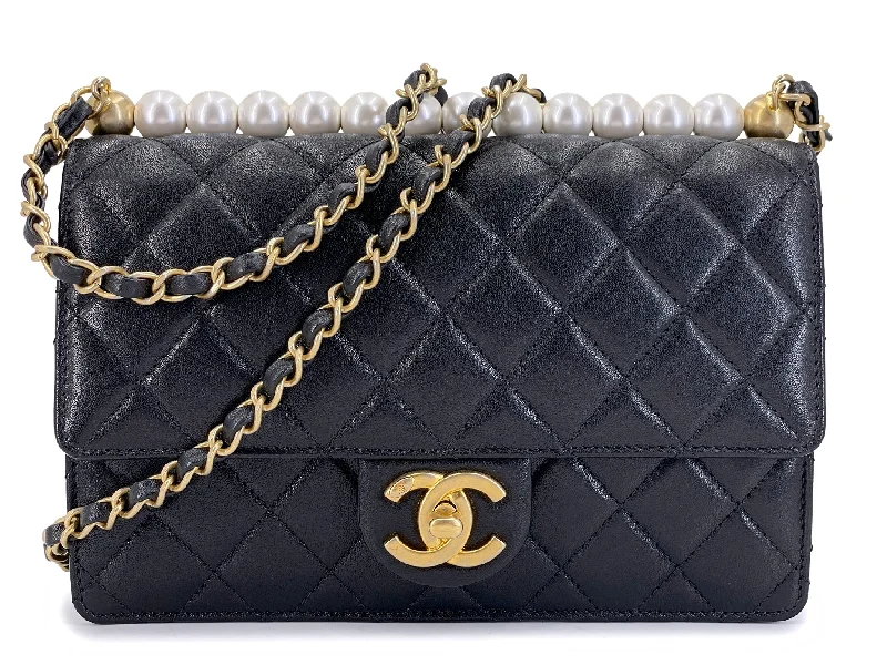 Chanel Chain Strap Handbag for Everyday Use19S Chanel Chic Pearls Quilted Flap Bag Black GHW DJ9