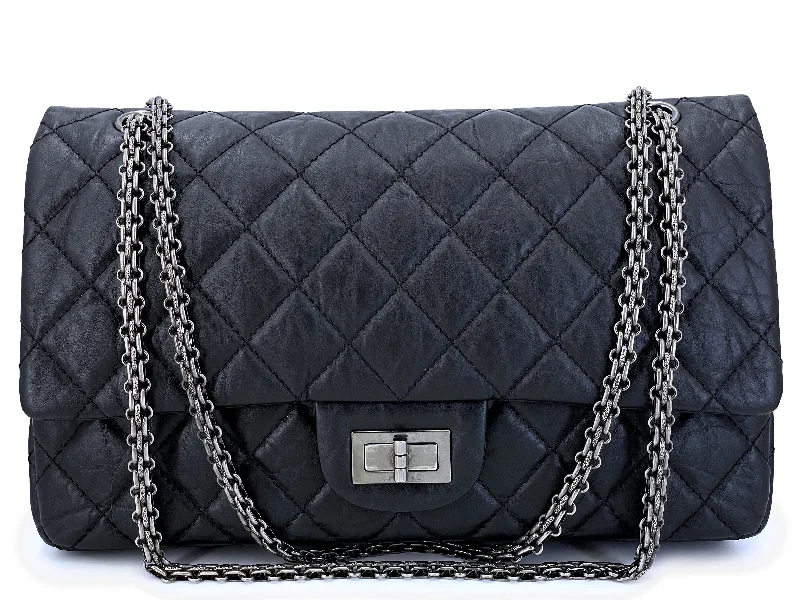 Chanel All - Match Handbag for Versatile StylingChanel Black Reissue Flap Bag 2.55 Pristine Aged Calfskin Large 227 RHW P3L