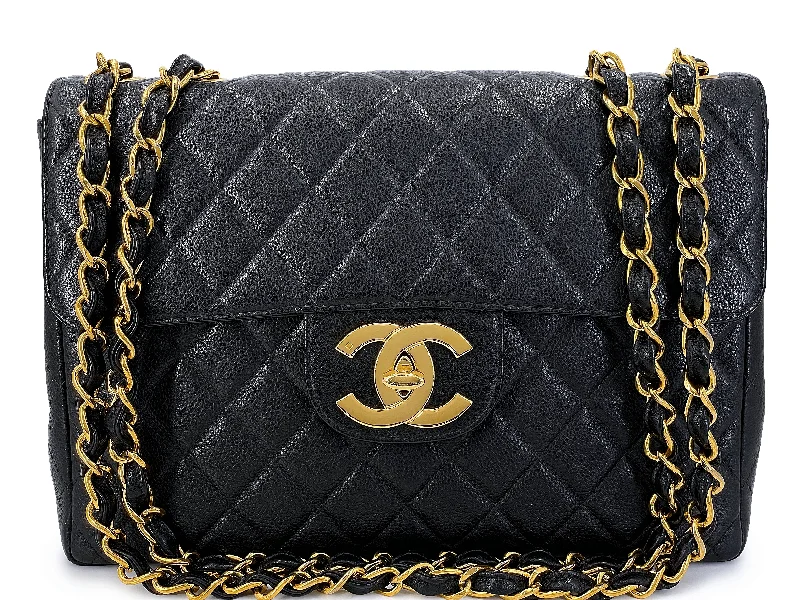 Chanel Lightweight Handbag for Daily ErrandsChanel Vintage Caviar Jumbo Flap Bag 1997 Black Classic 24k GHW THW