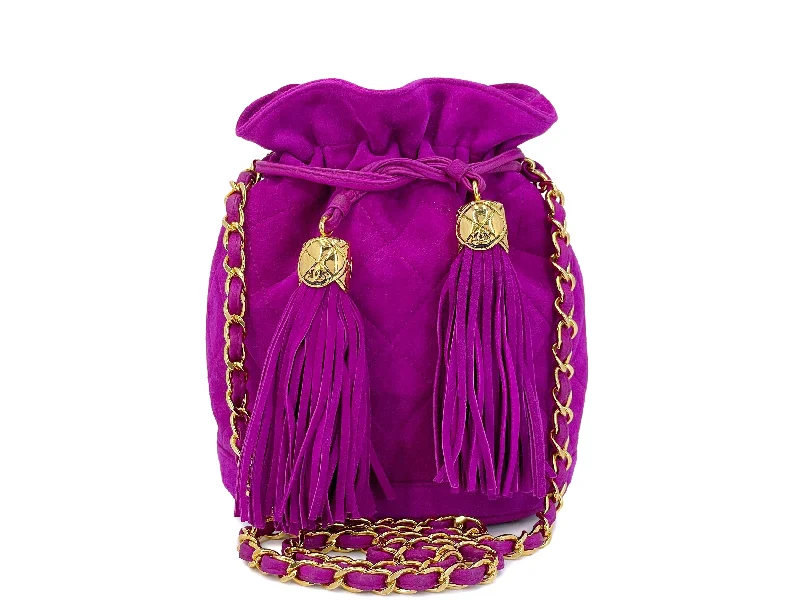 Chanel Colorful Handbag for Spring OutfitsChanel Vintage Mini Bucket Bag 1990 Pink-Purple Suede Drawstring 24k GHW 2R4