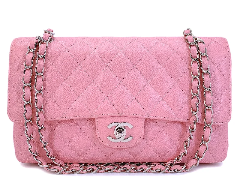 Chanel Luxury Handbag for High - End EventsChanel 2004 Sakura Pink Caviar Medium Classic Double Flap Bag SHW 7ZW