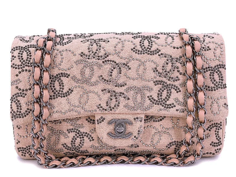 Chanel Lightweight Handbag for Daily ErrandsChanel 2019 Pink Studded CCs Canvas Logomania Flap Bag RHW YA6