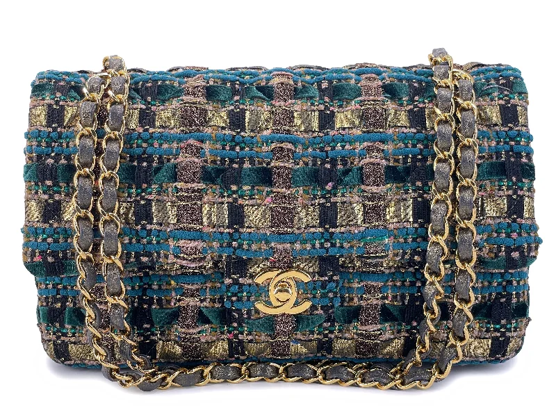 Chanel Luxury Handbag for High - End EventsChanel 19A Egypt Turquoise Multicolor Tweed Medium Classic Double Flap Bag GHW Paris-New York SIQ