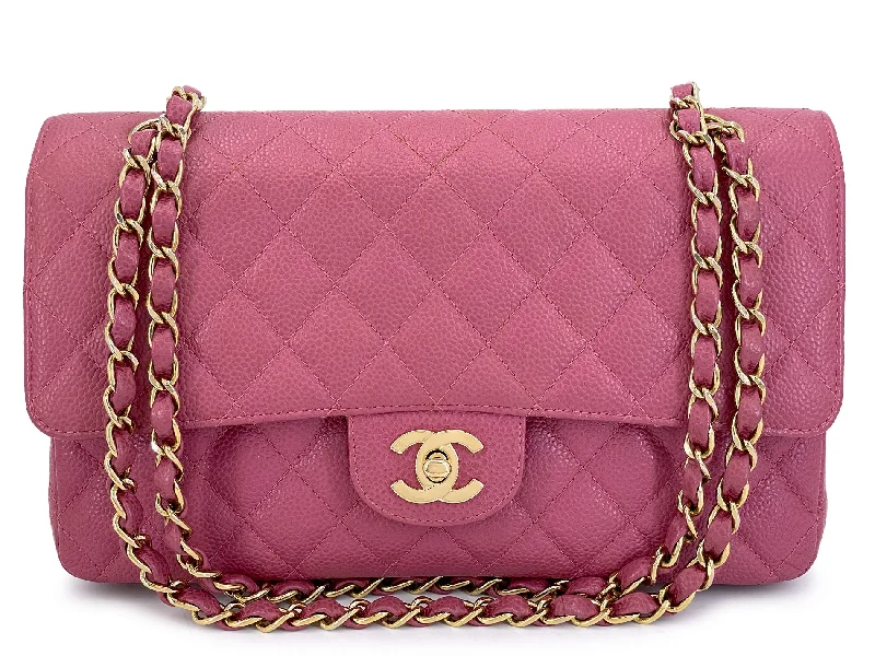 Chanel Designer Handbag with Unique DesignChanel 2004 Vintage Dark Pink Caviar Medium Classic Double Flap Bag 24k GHW 0PB