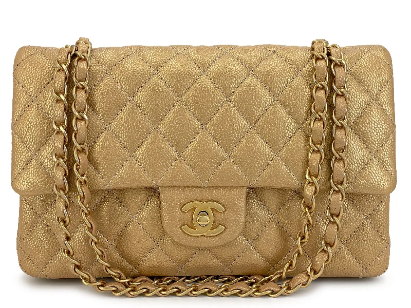 Chanel Classic Flap Bag for Evening PartyChanel 2014 Gold Caviar Medium Classic Double Flap Bag Brushed GHW 4Z7