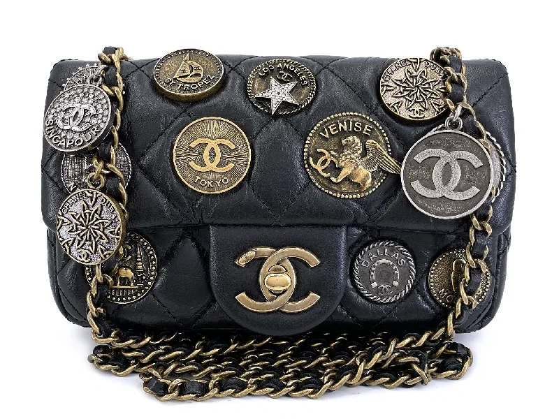 Chanel Classic Flap Bag for Evening PartyChanel 2014 Paris-Dallas Coins Medals Extra Mini Flap Bag 6G2