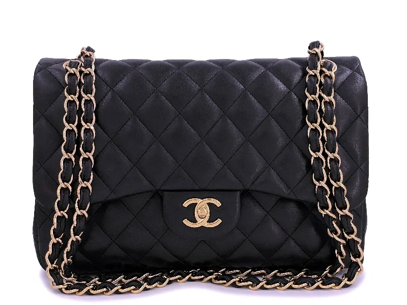 Chanel Small Crossbody Bag for TravelChanel Black Jumbo Classic Flap Bag Lambskin Double GHW PU9